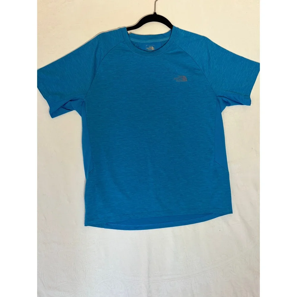 The North Face Mens FlashDry Blue Heather Performance T-Shirt Large L Active
